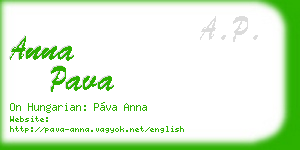 anna pava business card